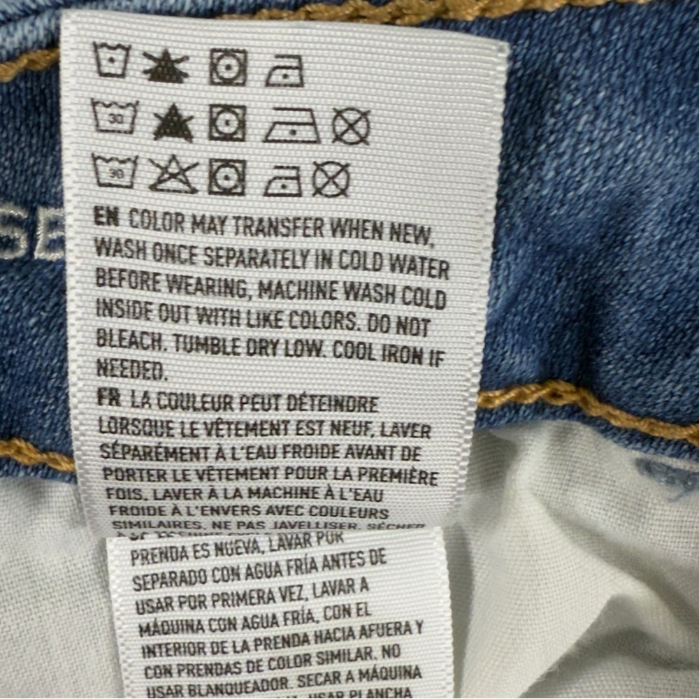 American Eagle High Rise Jeggings Super Stretch Destroyed‎ Medium Wash Size 4R - Picture 12 of 12